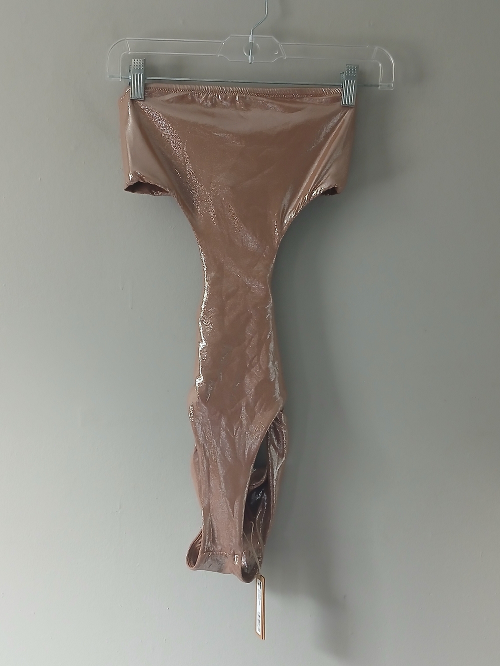Skims Women's Size Small Liquid Shined Strapless Cutout Monokini in Cinnamon NWT
